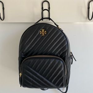 Tory Burch Kira Chevron Zip Around Black Backpack